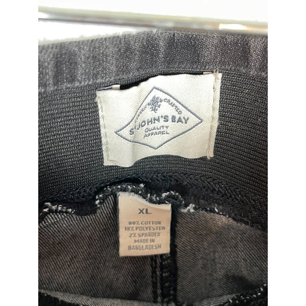 St. John's Bay XL Tapered Black Stretchy Pants - Picture 3 of 4
